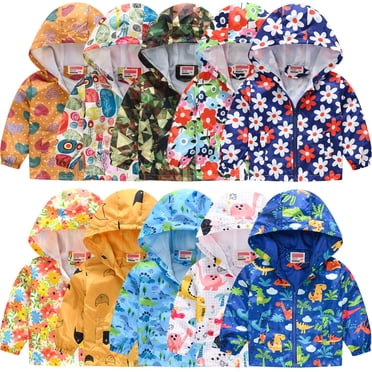 XZNGL Veste pour Tout-Petit Vestes pour Garçons Veste pour Bébé Tout-Petit Enfants Bébé Filles Garçons Veste Imprimée d'Automne Fermeture Éclair à Capuche Manteau Coupe-Vent