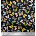 thumbnail image 2 of Soimoi Black Poly Georgette Fabric Colorful Butterfly Print Fabric by Yard 42 Inch Wide, 2 of 5