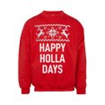 thumbnail image 1 of Happy Holla Days Christmas Ugly Sweater - Red - Large, 1 of 1