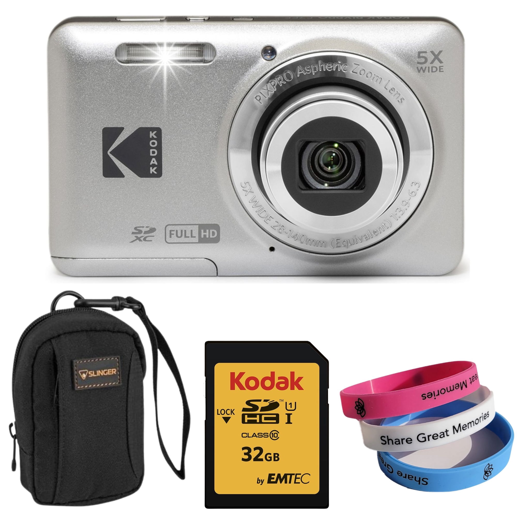 KODAK PIXPRO FZ55-RD 16MP Digital Camera (SILVER) 5X Optical Zoom