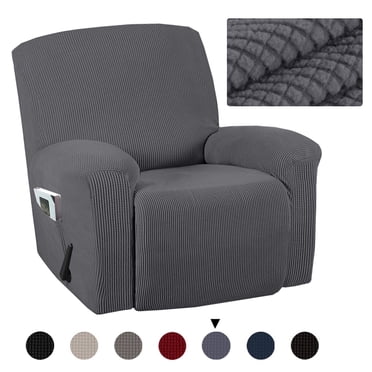 Housse Lavable Épaissie pour Fauteuil à Oreilles, Housse de Fauteuil Inclinable, Protège-Canapé Extensible avec Poche