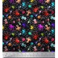 thumbnail image 1 of Soimoi Modal Satin Fabric Dot,Octopus & Jellyfish Ocean Decor Fabric Printed Yard 42 Inch Wide, 1 of 3