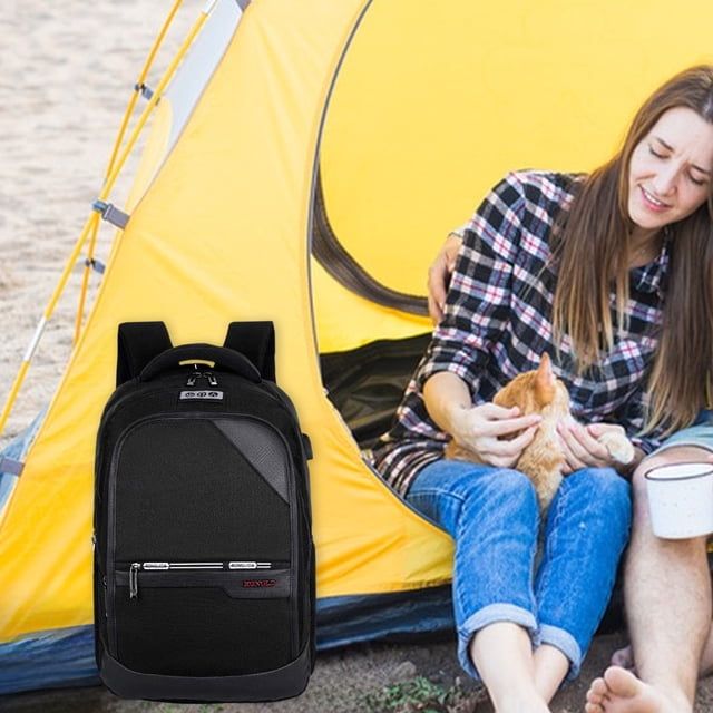 Large Capacity Laptop Backpack 16 Inch | Multi-Compartment Linen Travel Bag | USB Charging Port | Adjustable Padded Straps | Ventilated Back | Unisex Outdoor Hiking Work Pack | 44x30x18cm | 1 Pc
