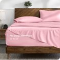 thumbnail image 4 of Bare Home 22" Extra Deep Pocket Sheet Set - Premium 1800 Collection - Ultra-Soft - Split Head Flex King, Light Pink, 4 of 9