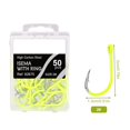 thumbnail image 1 of 50pcs Fluorescent Fishing Hooks Barbed Single Circle Carp Hook Sea Fishinhook 2#, 1 of 10