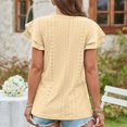 thumbnail image 4 of Birdeem Mode Femmes Été Col en V Uni Manches Courtes Aguichant Haut Blouse, 4 of 6