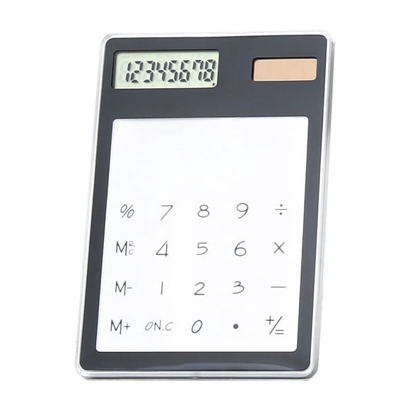 ZZkhGO Calculatrice Solaire Transparente, Écran à 8 Chiffres avec Énergie Solaire, Calculatrice Scientifique pour Étudiants pour l'École, la Maison et le Bureau, Noir