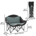 thumbnail image 3 of Outsunny Chaise de Camping Double, Chaise de Camp Rembourrée avec Porte-Gobelets, Noire, 3 of 10