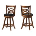 thumbnail image 1 of Monarch Specialties Bar Stool, Set Of 2, Swivel, Counter Height, Kitchen, Wood, Pu Leather Look, Brown, Black, Transitional, 1 of 3