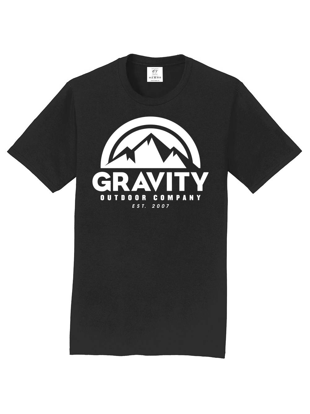 Gravity Outdoor Co. Short-Sleeve T-Shirt - Jet Black - White Logo - XL
