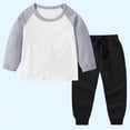 thumbnail image 4 of Survêtement pour Enfants, Haut à Manches Raglan et Col Rond avec Pantalon Jogger à Taille Élastique, Mélange Doux Polyester-Spandex pour un Jeu Confortable et un Usage Quotidien, 4 of 5