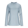 thumbnail image 4 of Floleo Women's Ribbed Turtleneck Fitted Tops Long Sleeve Shirts Basic Thermal Layering(Light Blue,XL), 4 of 9