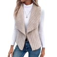 thumbnail image 1 of Gilet Sans Manches Simple et Décontracté pour Femmes Automne et Hiver en Peluche, Cardigan Kaki TG, 1 of 9