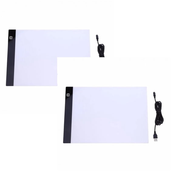 Craft&Stationery A5 Thin Portable Light Pad for Tracing with USB Power for Drawing Sketching and Craft Projects, 15x24 cm, White 2Packs