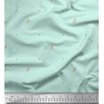 thumbnail image 1 of Soimoi Green Velvet Fabric Flower Buds & Dots Printed Fabric 1 Yard 58 Inch Wide, 1 of 1