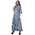 thumbnail image 4 of Moomaya Printed High Low Crop Top Kurti Palazzo Set Ethnic Indian Clothing Set For Womens, 4 of 8