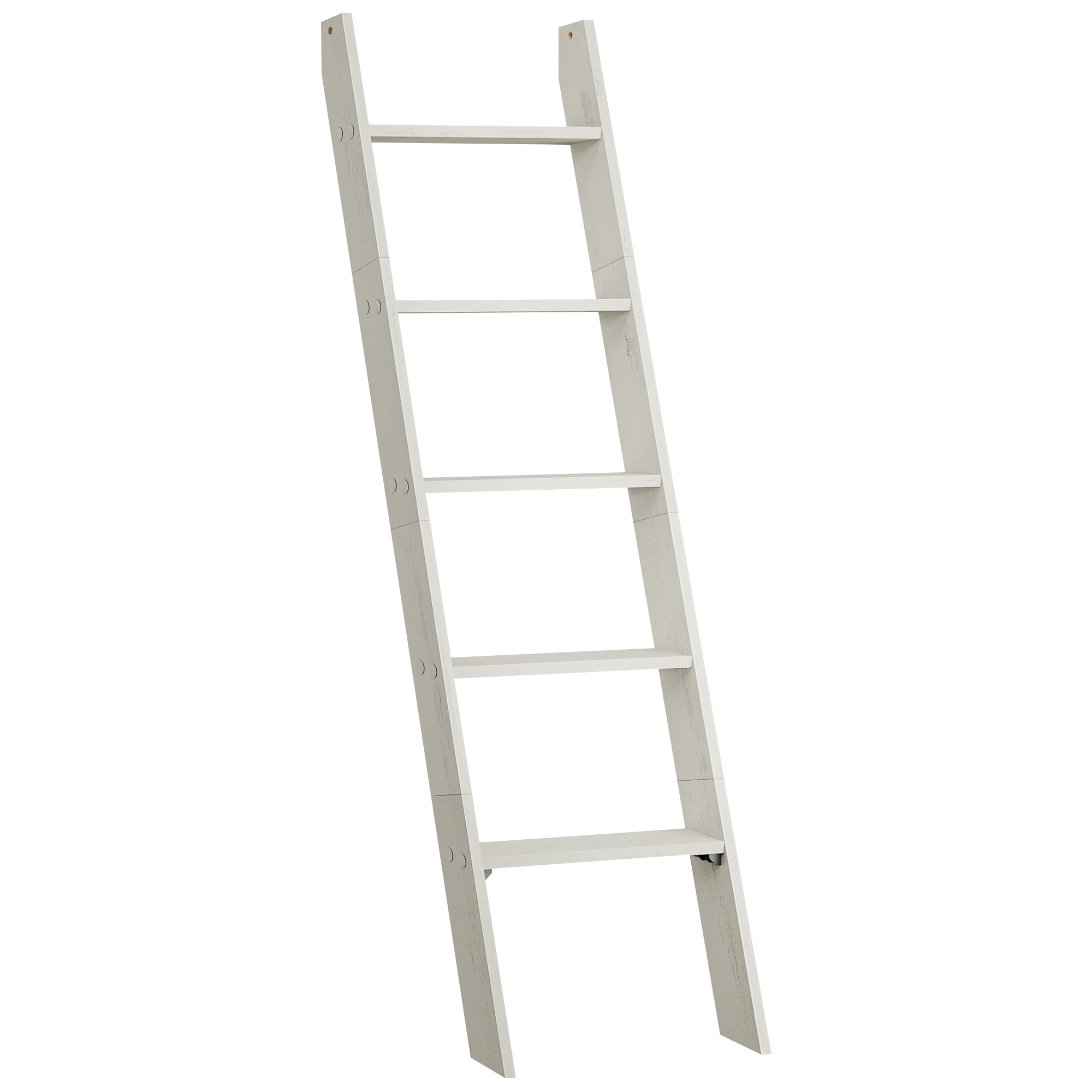 VASAGLE Blanket Ladder Decorative Farmhouse for The Living Room, 5-Tier Ladder Shelf, Ladder Rack for Storage and Decor, Rustic White