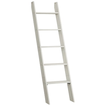 VASAGLE Échelle Couverture Décorative Style Ferme pour le Salon, Étagère Échelle à 5 Niveaux, Support d'Échelle pour Rangement et Déco, Blanc Rustique