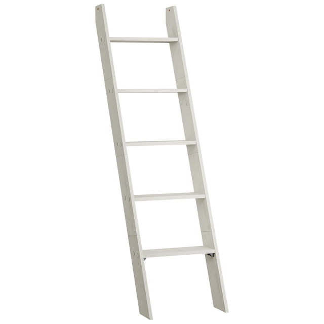 VASAGLE Blanket Ladder Decorative Farmhouse for The Living Room, 5-Tier Ladder Shelf, Ladder Rack for Storage and Decor, Rustic White