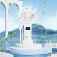 thumbnail image 1 of Limited Time Deal Iumwxz Digital Display Folding Fan USB 5-speed Rechargeable Small Fan Portable Handheld Fan Travel Fan Portable Fan Mini Fan Desk Fan Outdoor Decor, 1 of 8