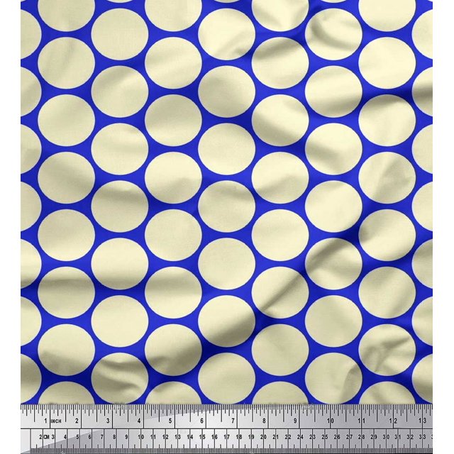 Soimoi Moss Georgette Fabric Dots Dots Print Fabric by The Yard 42 Inch Wide