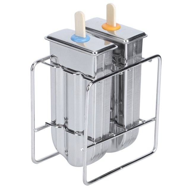 Outil de Crème Glacée Modèle Machine à Popsicle Moule Diy en Acier Inoxydable avec Ensemble Outil Moulage Barres Portables