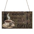 thumbnail image 2 of YAOMOBB Hanging Plaque Exquisite Front Door Sign Lanyard Design Coffee Bar Hanging Plaque with Smooth Edges 1 Piece, 2 of 7