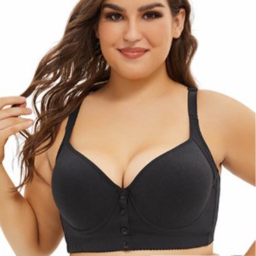 Front Closure Bras for Women V Neck Wireless Supportive Bralettes Push up Large Cup Bra Adjustable Strap Breathable Bras, Family Gifts, Holiday Gifts, 34D