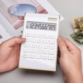 thumbnail image 4 of YAOMOBB Calculatrice Scientifique Grand Écran Calculatrice de Bureau Bouton Réactif Double Alimentation Design Cadre Doré, 4 of 7