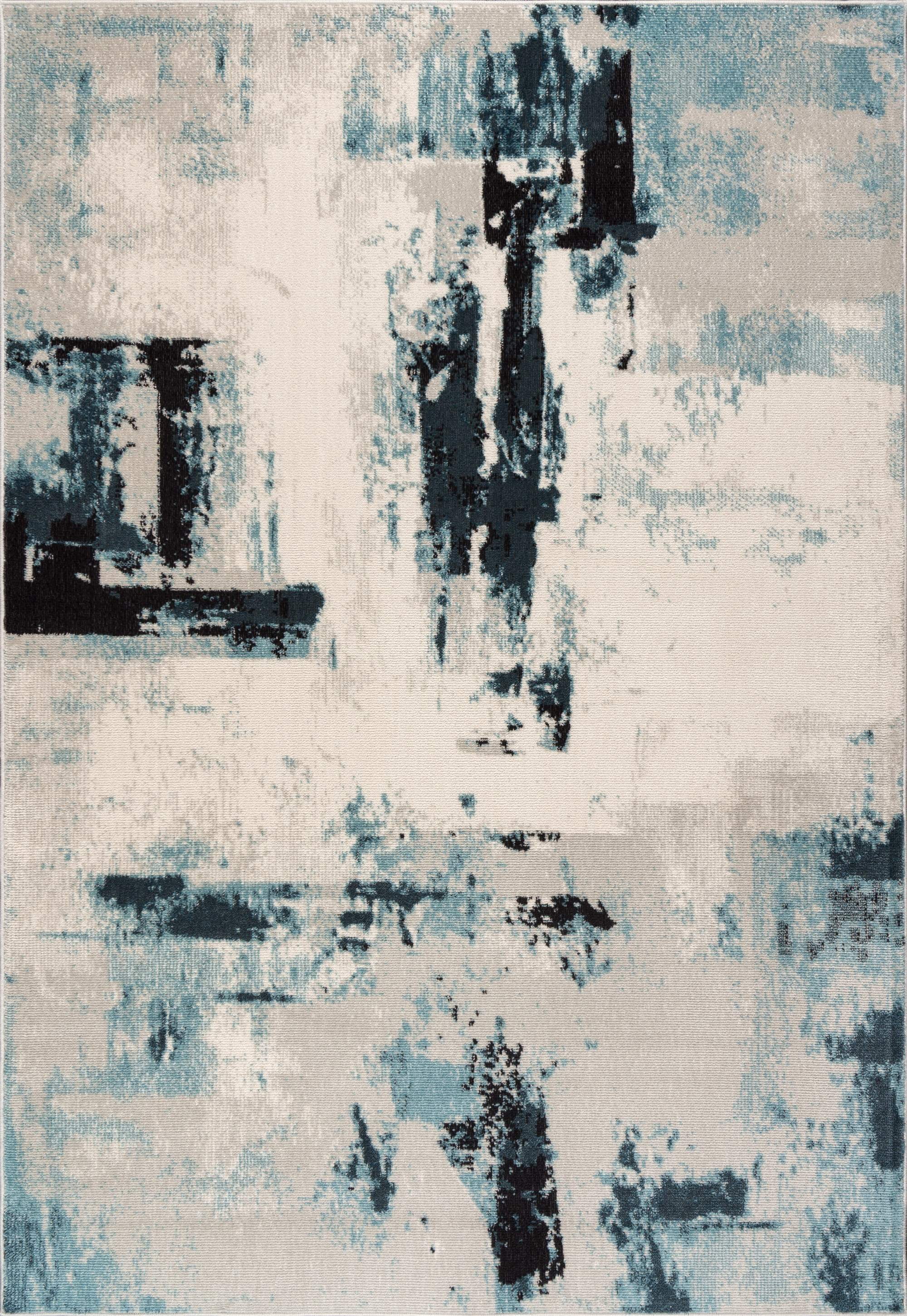 La Dole Rugs Abstract Rustic Minimalistic Modern Turquoise Blue Ivory Orange Mustard Yellow Area Rug Living Room Bedroom Carpet Tapis 3x5 3x10 4x6 5x8 6x9 8x10 9x12
