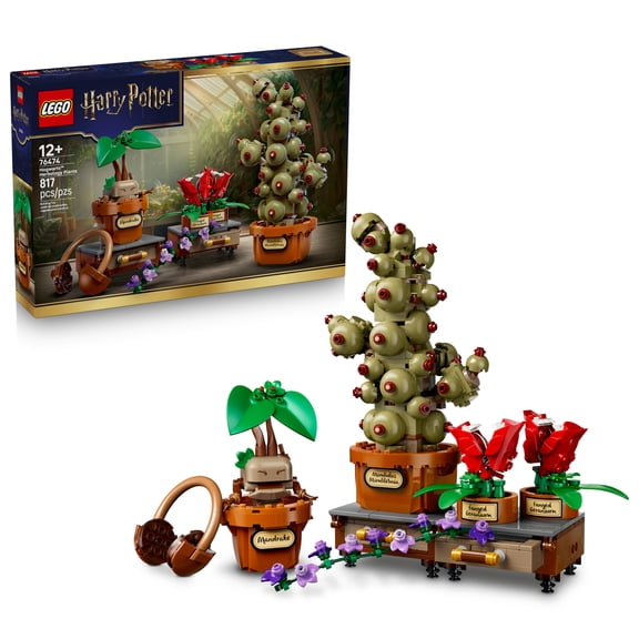 LEGO Harry Potter Hogwarts Herbology Plants - Building Toy for Girls & Boys, Ages 12+ - Harry Potter Gift - Kids Bedroom, Desk or Bookshelf Decor - 76474