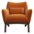 thumbnail image 1 of Piedmont Mid Century Modern Furniture Style Orange Velvet Accent Armchair, 1 of 7