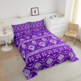 thumbnail image 4 of Erosebridal Ensembles de Literie Boho Aztèque Simple avec Couette, Insert de Couette Tribale Western American, Violet, Réversible 2 Pcs, 4 of 8