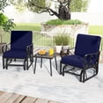 thumbnail image 2 of Gymax 2PCS Patio Glider Chair Single Outdoor Rocking Chair w/ Seat & Back Cushions Navy, 2 of 10