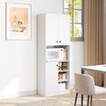 thumbnail image 4 of Costway Armoire de Rangement de Cuisine Garde-Manger 65,5 Pouces de Haut, Meuble Moderne avec Support pour Micro-Ondes Blanc, 4 of 10