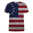 thumbnail image 3 of Mefallenssiah T-Shirt à Manches Courtes pour Homme Homme Décontracté Col Rond Populaire Impression Drapeau Numérique 3D Chandail Entraînement Physique Sport Manches Courtes T-Shirt Blouse Rouge, 3 of 4