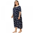 thumbnail image 2 of Chemise de Nuit Douillette à Manches Courtes pour Femmes, Encolure Carrée, Imprimée, Grande Taille, Robes de Maison pour Femmes TG-4TG, 2 of 5
