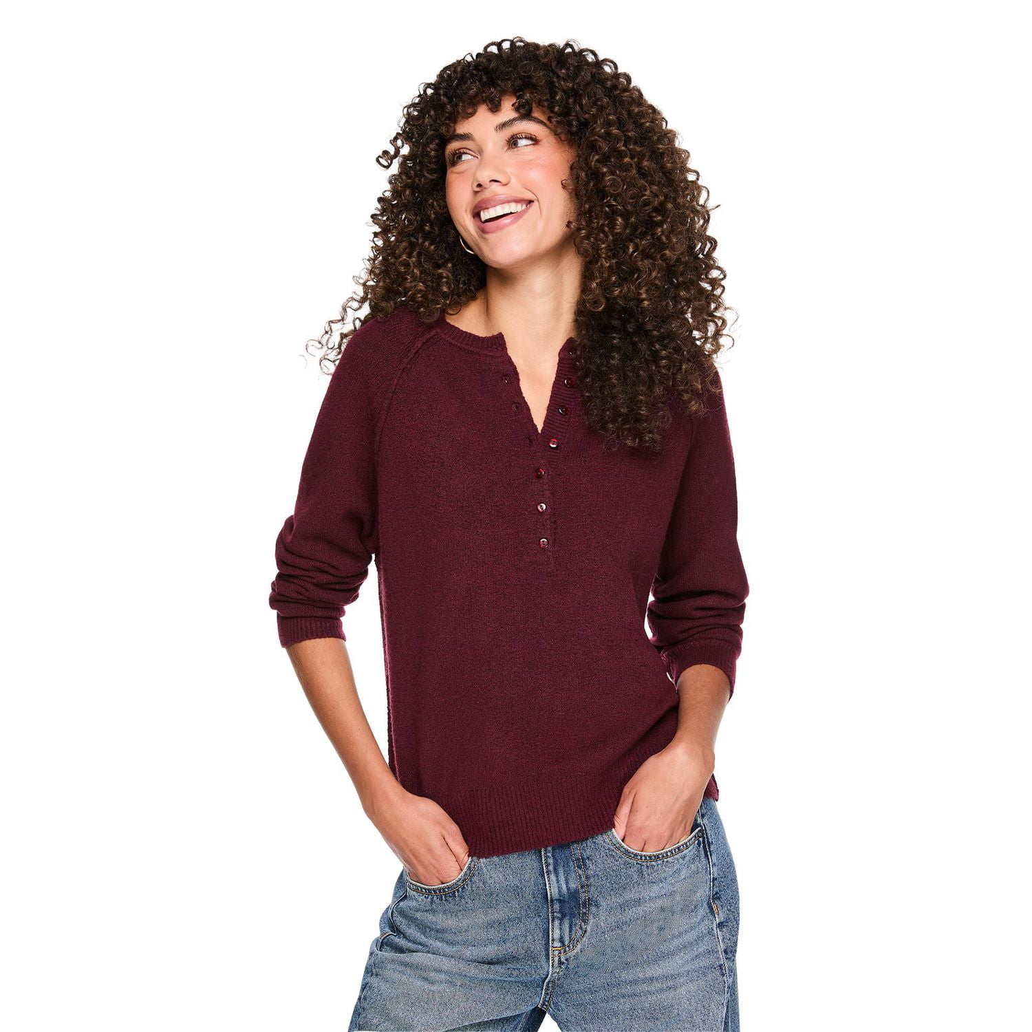 George Women's Long-Sleeve Henley Sweater