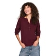 thumbnail image 1 of George Women's Long-Sleeve Henley Sweater, 1 of 6