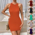 thumbnail image 1 of Gspmoly Robe pour Femmes, Mode Femmes Aguichant Été Décontractée Unie Camis Sans Manches Gilet Robe Mini Robes de Vacances pour Femmes jusqu'à 60 % de Rabais, 1 of 4