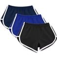 thumbnail image 2 of Timegard 3pc Womens Yoga Short Elastic Waisted Summer Athletic Running Active Sports Shorts Sweatshorts, 2 of 7