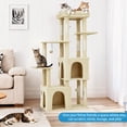 thumbnail image 3 of EDTara 61" Cat Tree Tower, Sturdy Modern Multi-Level Cat Furniture for Maine Coons and Large Indoor Cats With Jumbo Perch, 2 Spacious Condos, Durable Sisal Posts, and Hanging Play Balls, 3 of 7