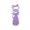 thumbnail image 2 of BLISSFUL STEP Sandales pour Femmes à Lacets à Talon Épais à Bout Ouvert à Brides Croisées Violet 7,5, 2 of 7