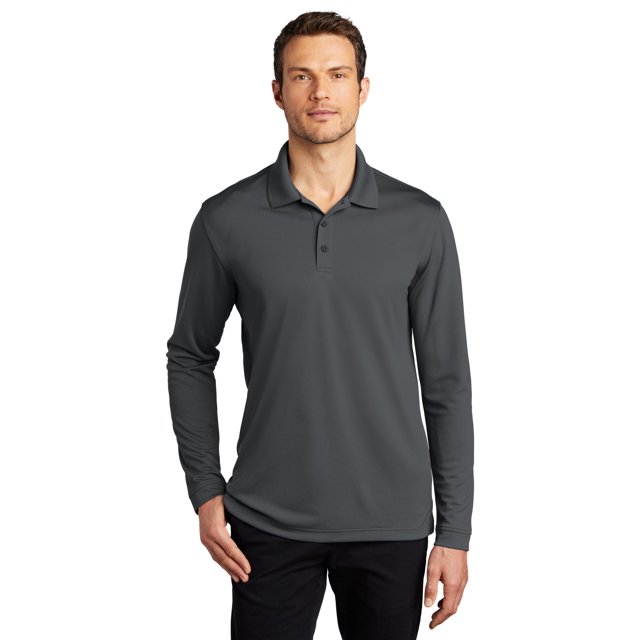 Port Authority Polo à Manches Longues en MicroMesh UV pour Hommes Zone Sèche K110LS