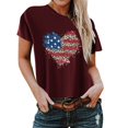 thumbnail image 1 of Birdeem T-Shirt pour Femmes d'Été Décontracté Ample Imprimé Fête de l'Indépendance à Col Rond à Manches Courtes, 1 of 1