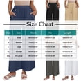 thumbnail image 4 of Sentmoon Wide Leg Pants for Women Solid Color Elastic Waist Plus Size Linen Pants for Women Loose Fit Button Summer Women Trouser Pants with Pocket Beach Must Haves for Working Out and Gym, 4 of 8