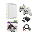 thumbnail image 1 of Microsoft Xbox 360 Original Gaming Console Bundle, Includes 2 Wired Controllers, FIFA 14 Sports Game, and Essential Power/AV Cables (Refurbished), 1 of 7