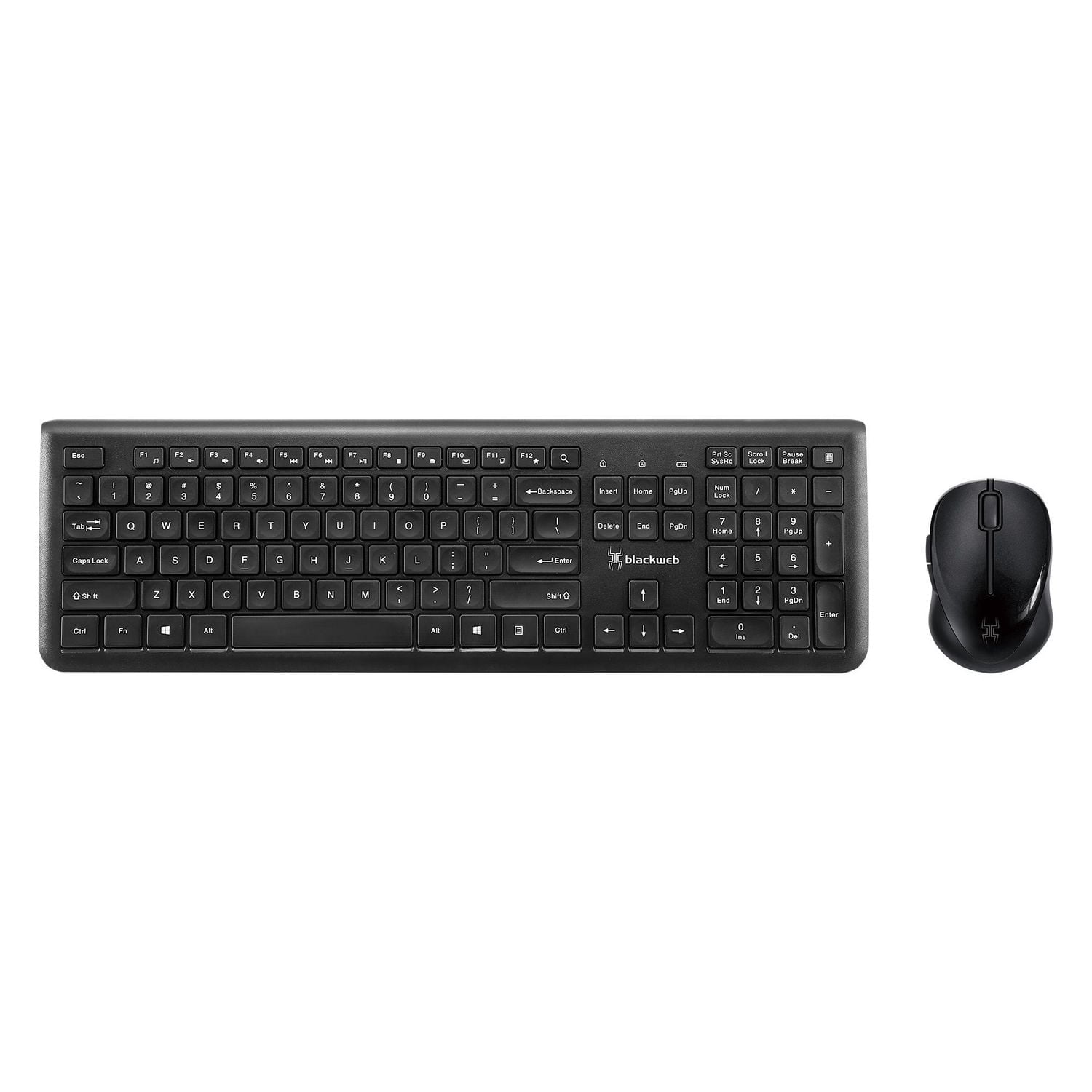blackweb 2.4GHz Wireless Multimedia Keyboard and Mouse Combo Set (Black)