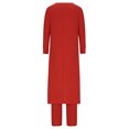 thumbnail image 4 of Birdeem Blouses pour Femmes Mode Femme Col Rond Uni Manches Longues Blouse Pantalon Long Taille Élastique Ensembles de Détente, 4 of 12