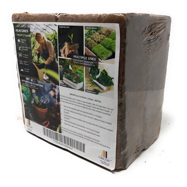 Easy Use Eco Friendly Coco Coir Organic Garden Soil for Hydroponics and Greenhouse; Each Brick Gets 7 Quarts, Excellent Aeration, Reduces Weed Growth, and Retains Water